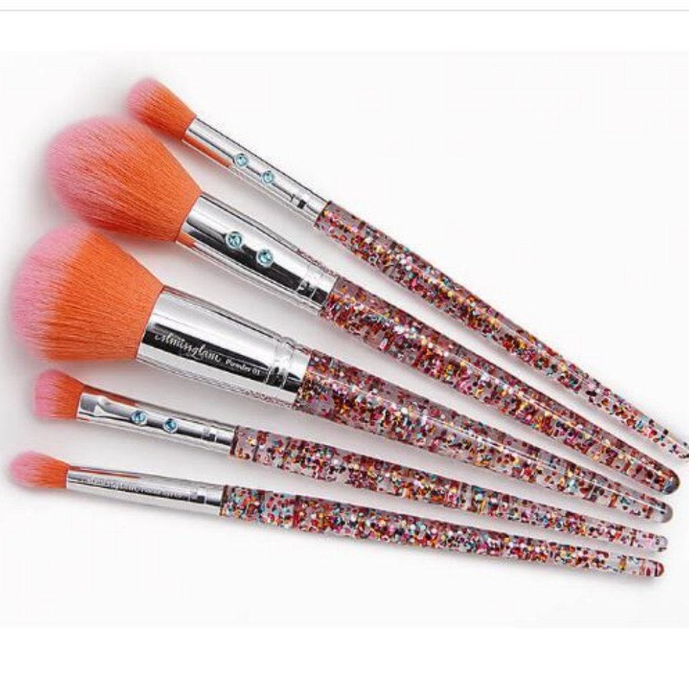 SLMISSGLAM Rainbow Luxe Glittery Makeup Brush Set